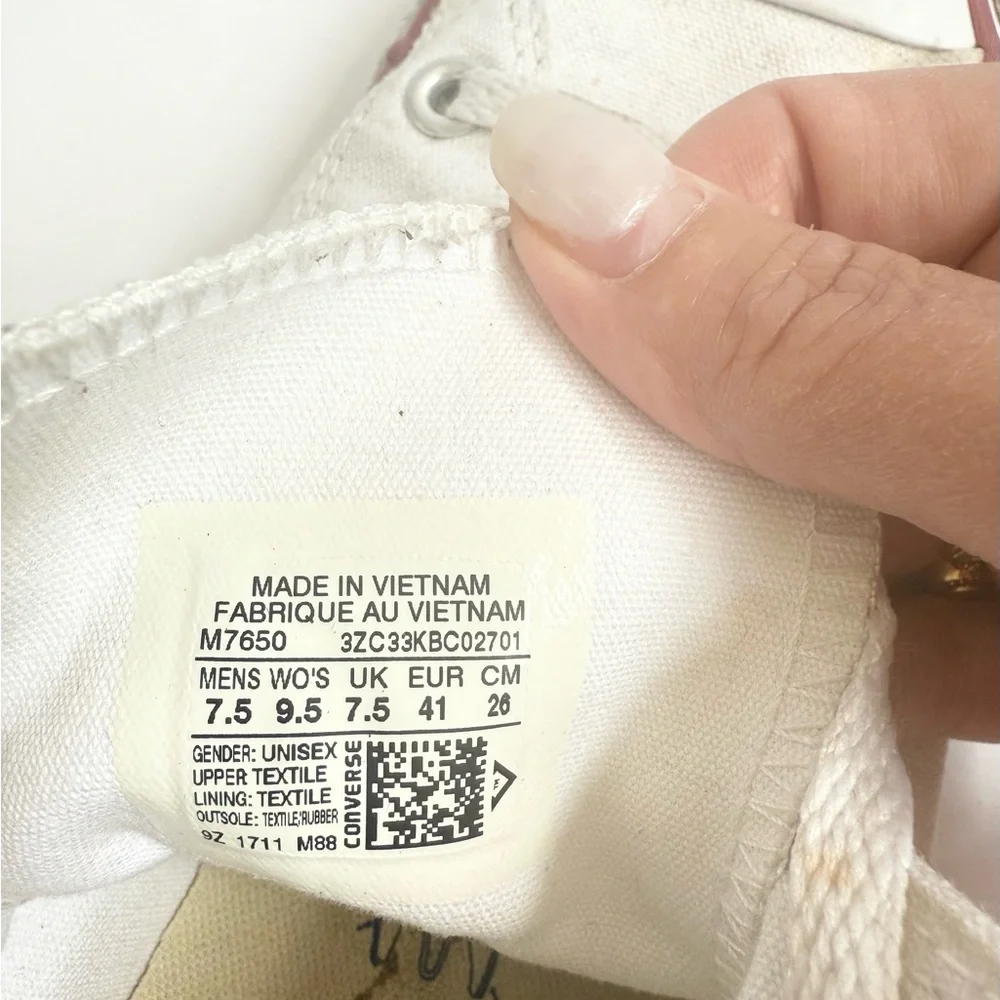 Converse Chuck Taylor All Star White High-Top Sneaker - Women's 9.5 Men's 7.5 - Picture 6 of 6